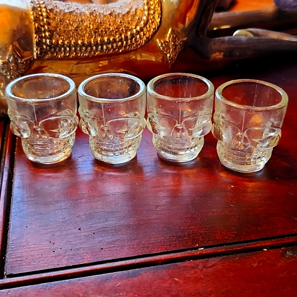 4 Skull Shot Glasses